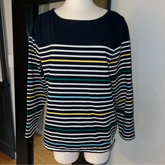 Authentic Talbots Striped Boatneck Cotton Women’s Top – Size XL - Picture 1 of 10